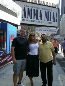 Com o David e o Elith na Broadway, em Nova Iorque, nos Estados Unidos